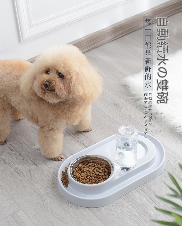 橢圓形雙碗喝水食盆