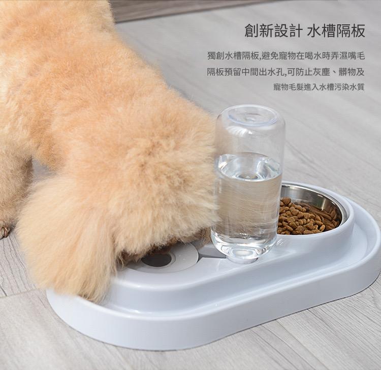 橢圓形雙碗喝水食盆