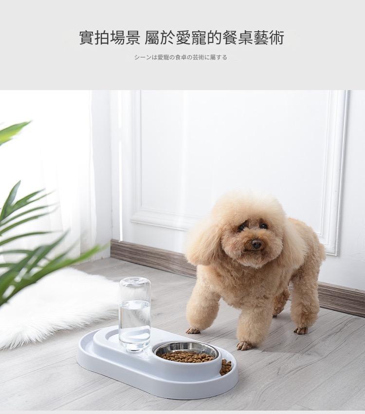 橢圓形雙碗喝水食盆