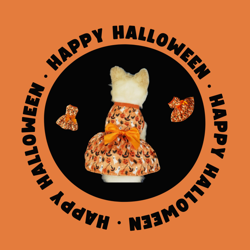 萬聖節橙色蝴蝶結裙 Halloween orange ribbon dress (G002 c020)