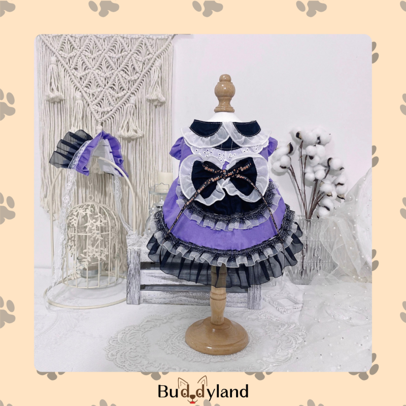 萬聖節紫色蝴蝶結蓬鬆裙 Halloween purple bow bouffant dress (D001 c040)