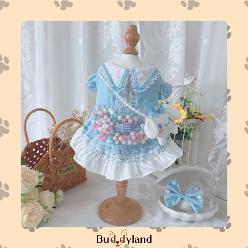 Bubble gum blue dress (X001 c048)