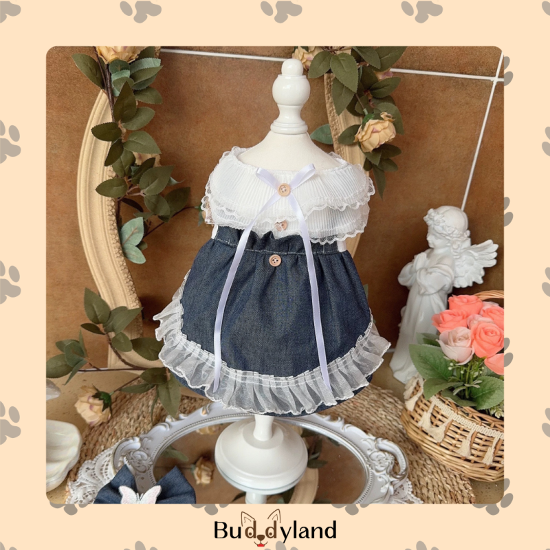 牛仔蝴蝶結裙 denim ribbon dress X001 c050