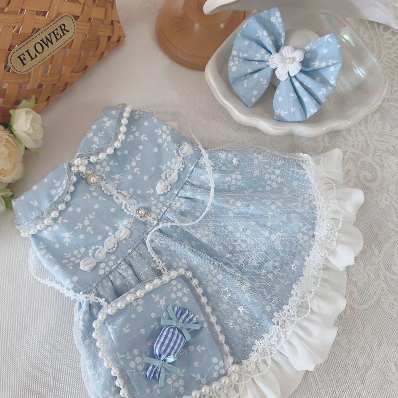 Floral pearls dress (blue) (X001 c062)