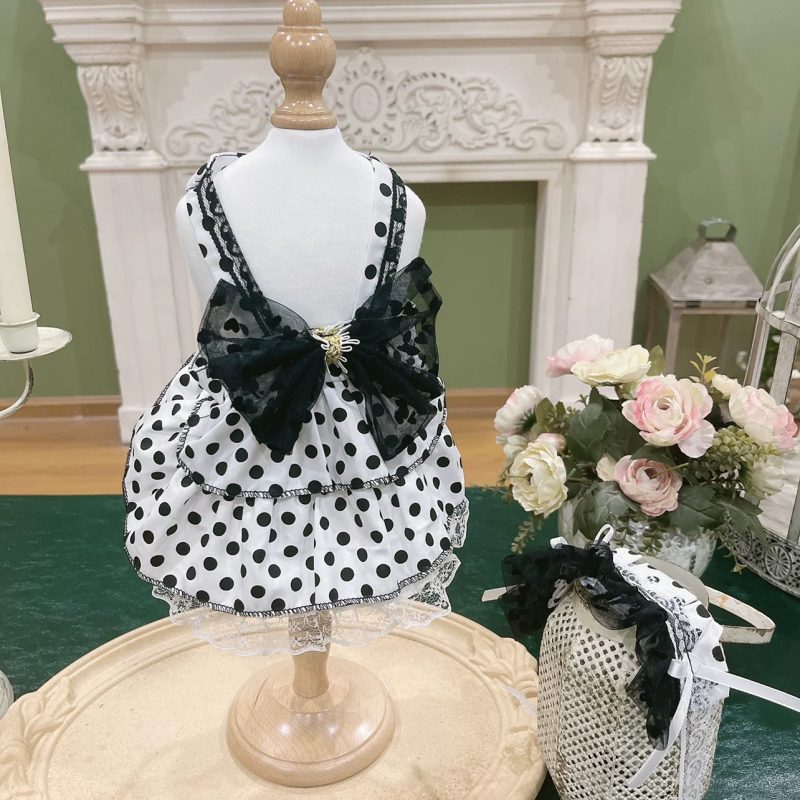 Lace dot sleeveless dress (X001 c063)