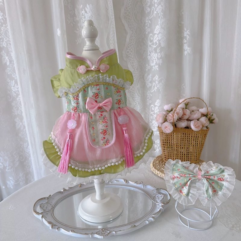 旗袍 QiPao (green&pink) (X001 c064)
