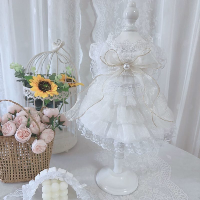 Ribbon ruffled wedding dress (X001 c066)