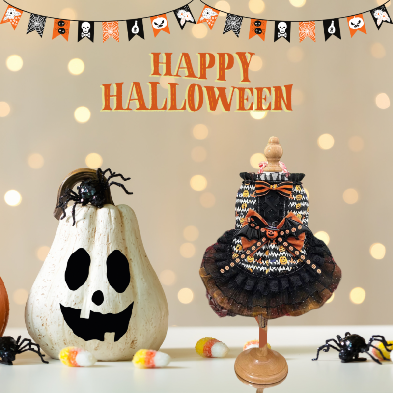 萬聖節蝙蝠層次蓬鬆裙 Halloween bat layered bouffant dress (D001 c039)